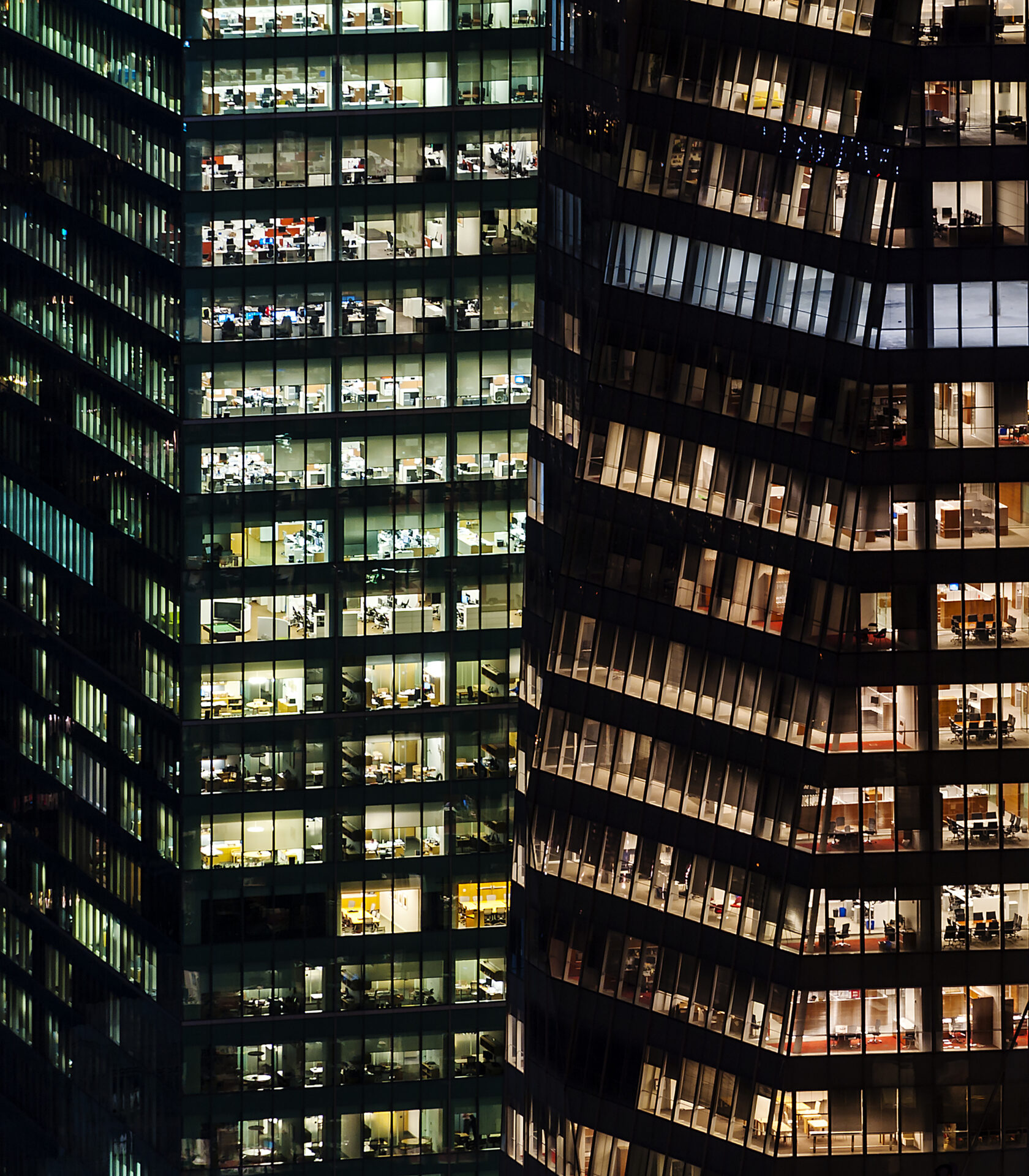 New York, New York, USA,USA,Illuminated highrise buildings at night